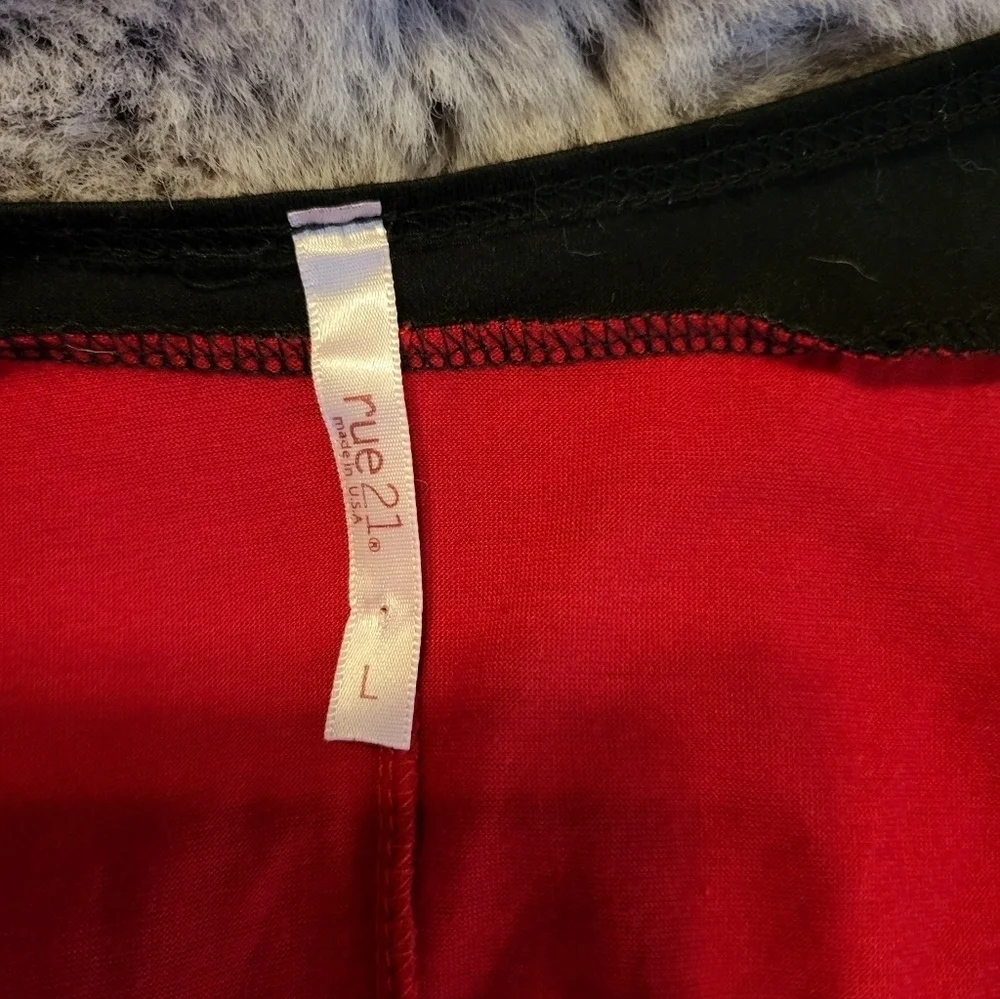 Rue21 Red and Black Blouse Large